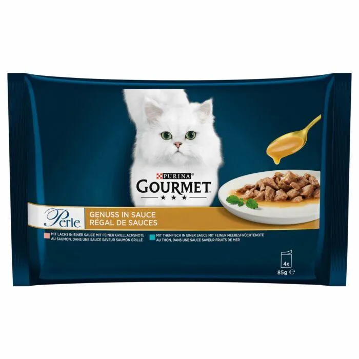 Gourmet Katzenfutter Perle Genuss in Sauce mit Fisch