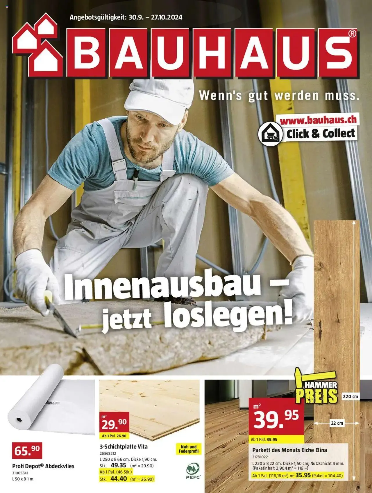 Bauhaus Aktionen von 30. September bis 27. Oktober 2024 - Prospekt seite  1