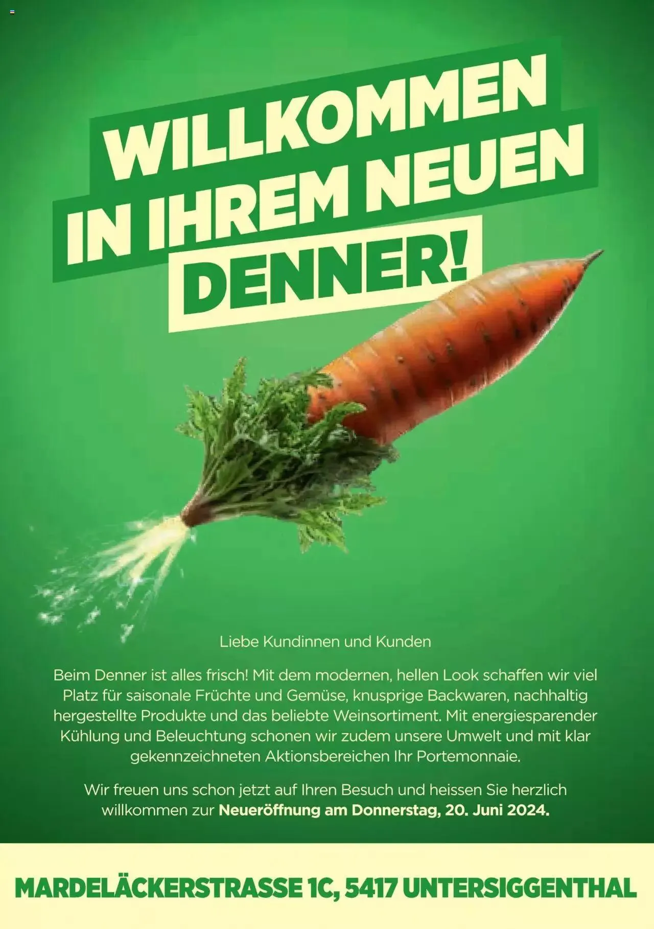 Denner Neueröffnungsangebote von 20. Mai bis 31. Dezember 2024 - Prospekt seite  1