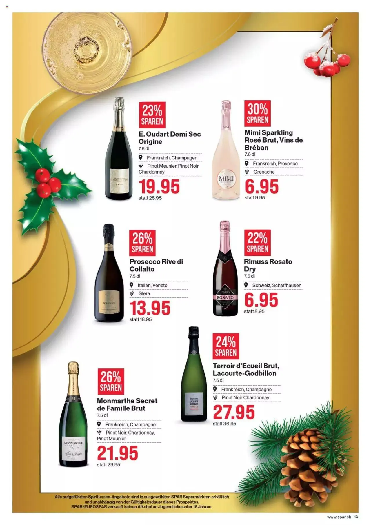 SPAR Aktionen Weihnachten von 7. Dezember bis 3. Januar 2024 - Prospekt seite  13