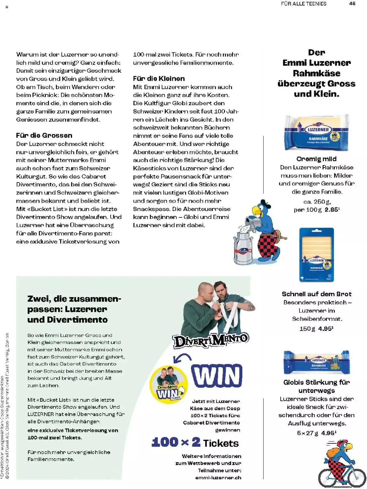 Coop Magazin Familien von 18. Juni bis 31. Dezember 2024 - Prospekt seite  45