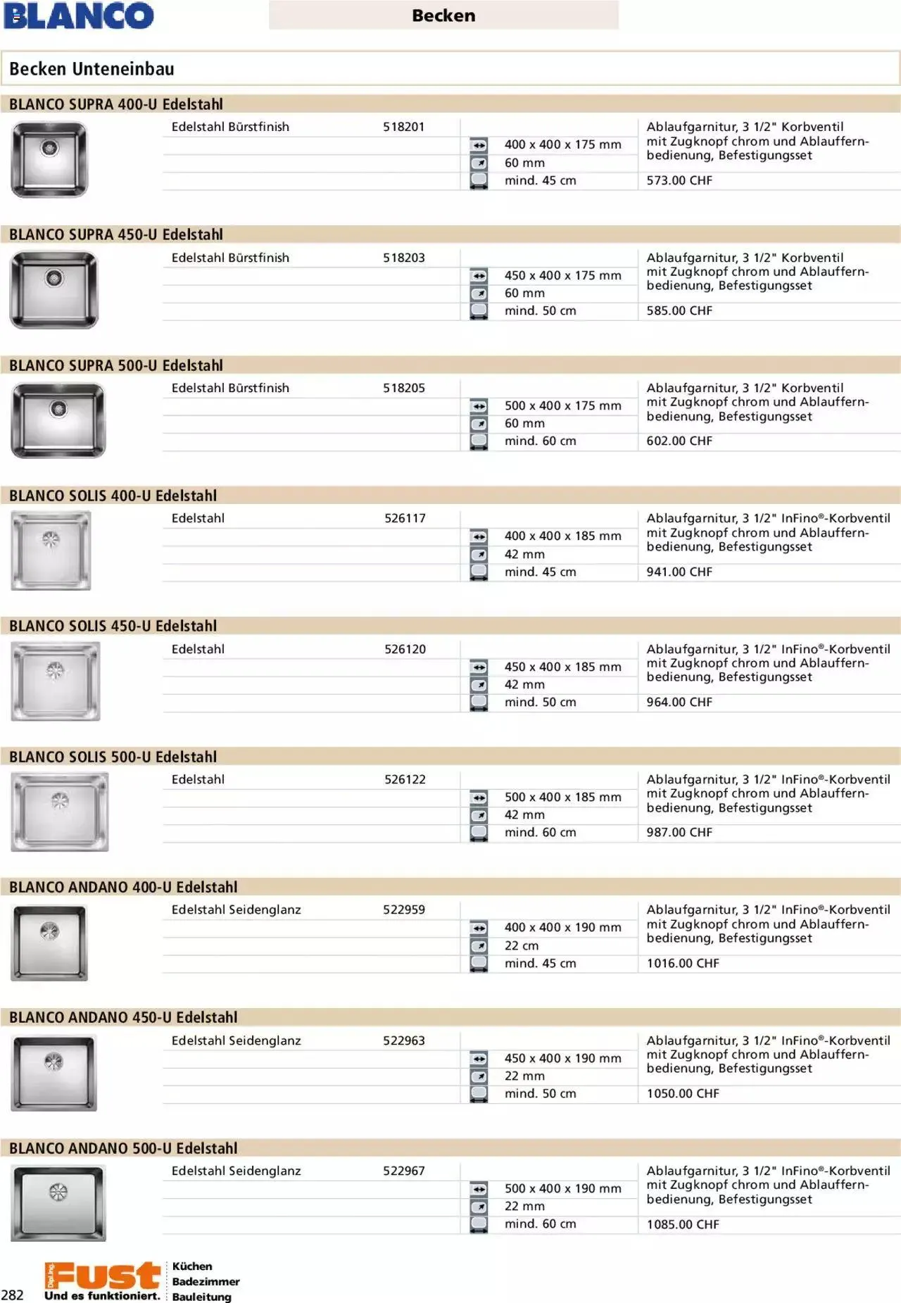 Fust - Küchenmagazin - Riesenauswahl von 22. Februar bis 31. Dezember 2023 - Prospekt seite  282