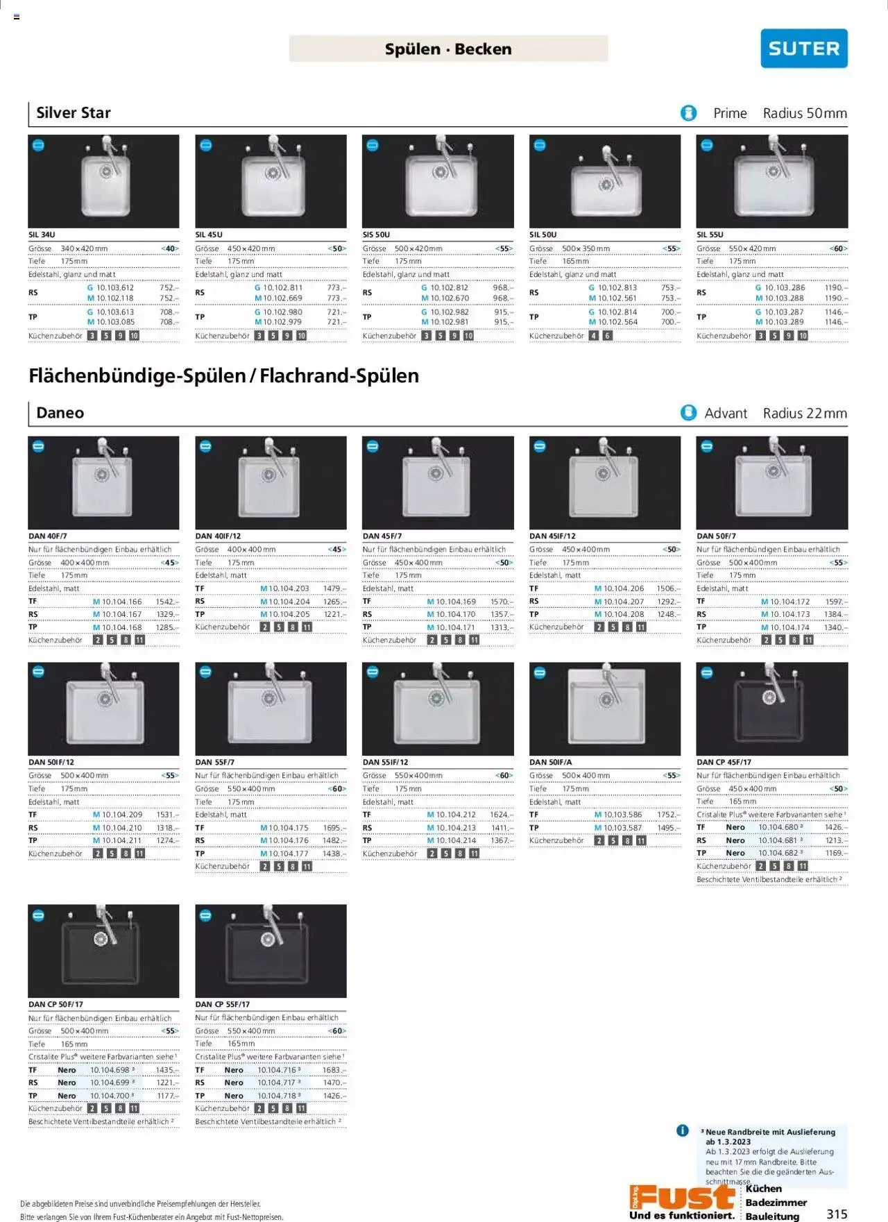 Fust - Küchenmagazin - Riesenauswahl von 22. Februar bis 31. Dezember 2023 - Prospekt seite  315