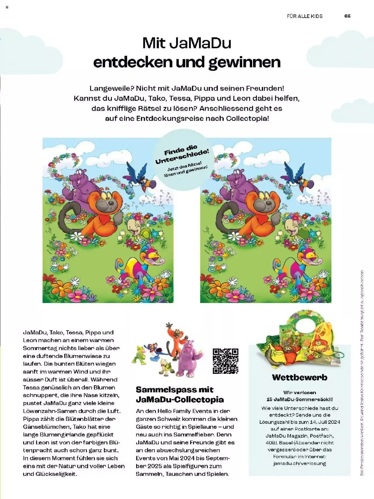 Coop Magazin Familien von 18. Juni bis 31. Dezember 2024 - Prospekt seite  65