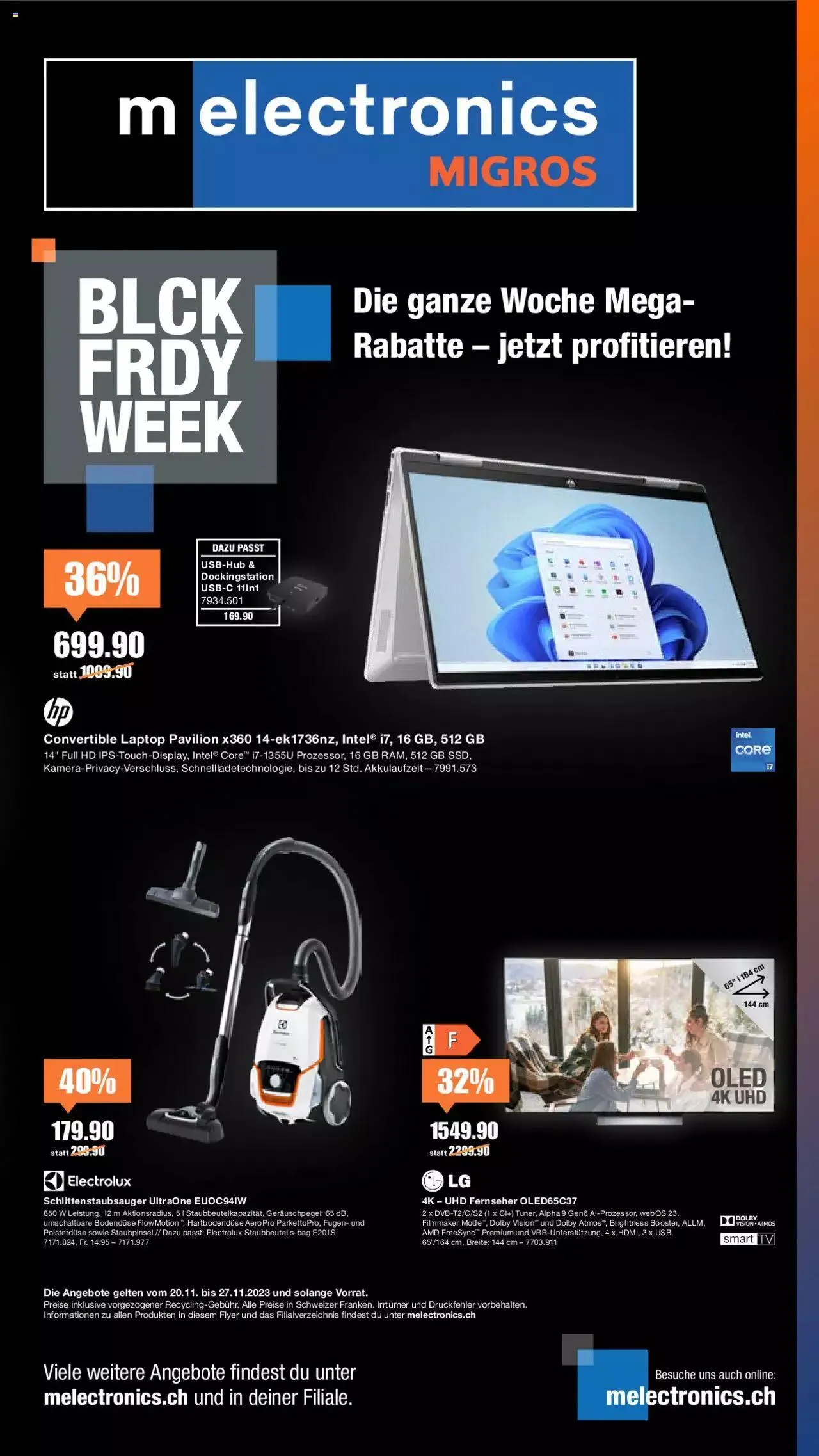 Melectronics Black Friday von 20. November bis 27. November 2023 - Prospekt seite 1