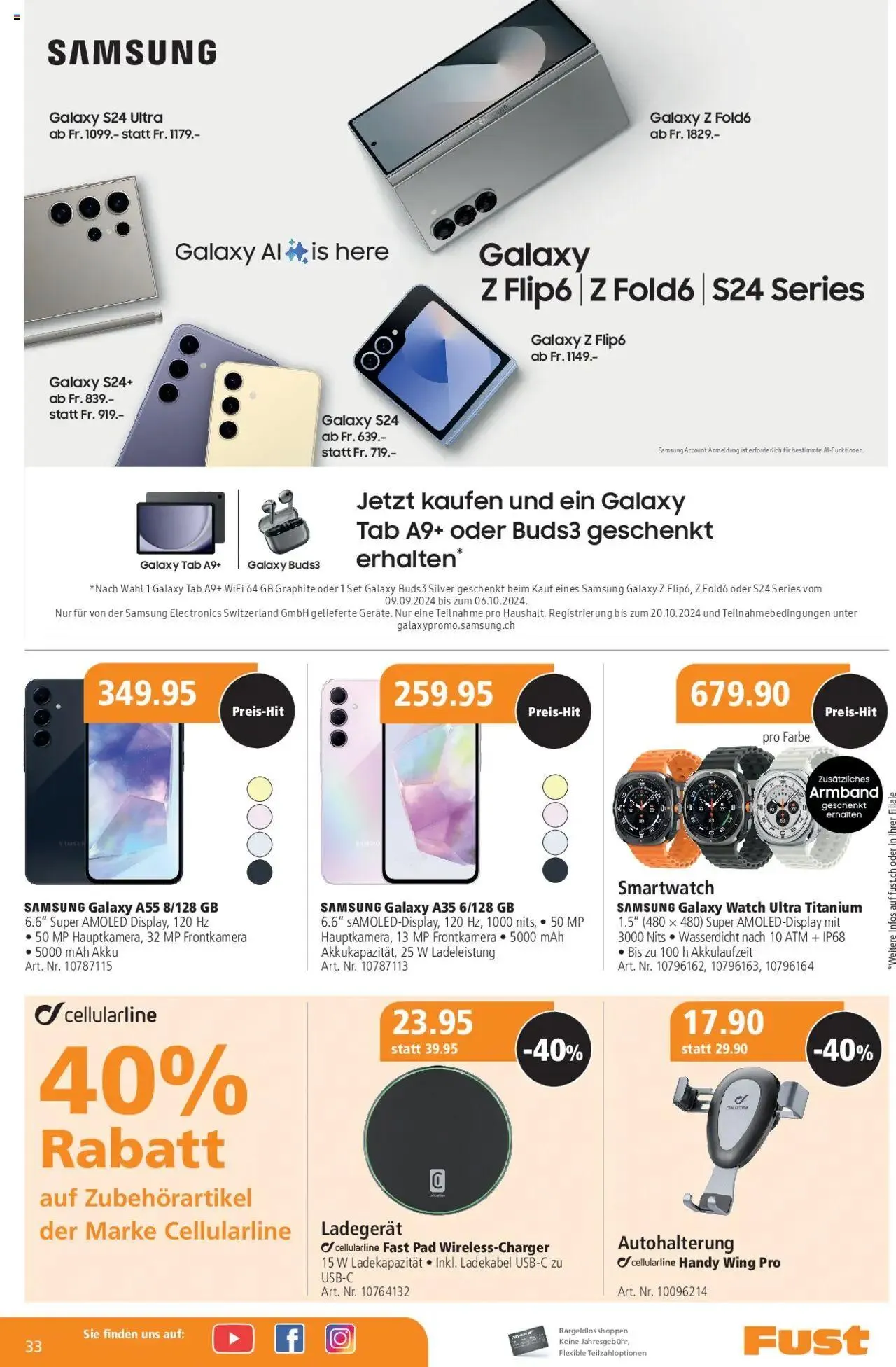 Fust Aktionen von 24. September bis 26. Oktober 2025 - Prospekt seite 33