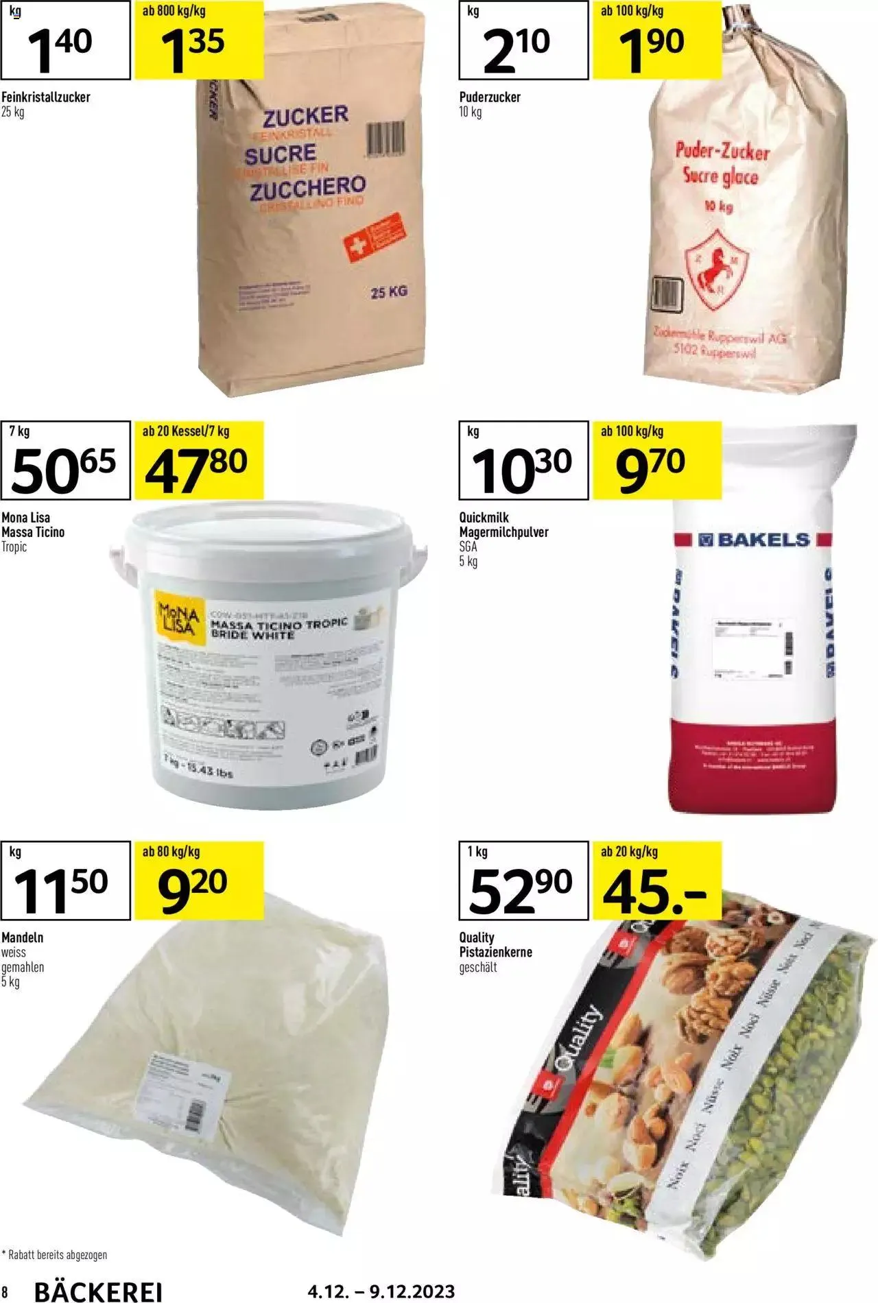 Prodega Aktionen Bäckerei von 4. Dezember bis 9. Dezember 2023 - Prospekt seite  8
