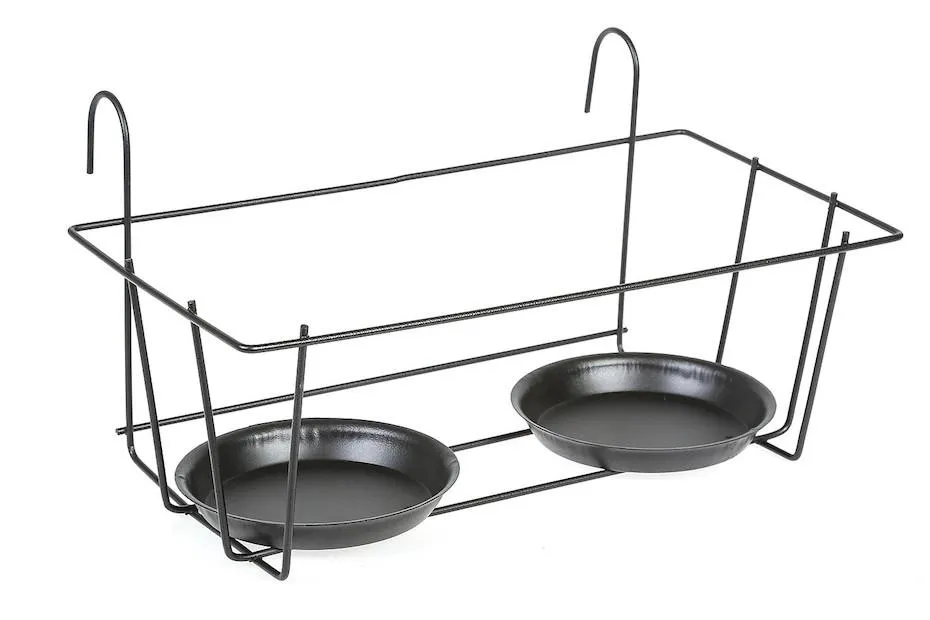 Alba Blumentopfhalter Schwarz | 37 × 23.5 × 17 cm | 2 Stück