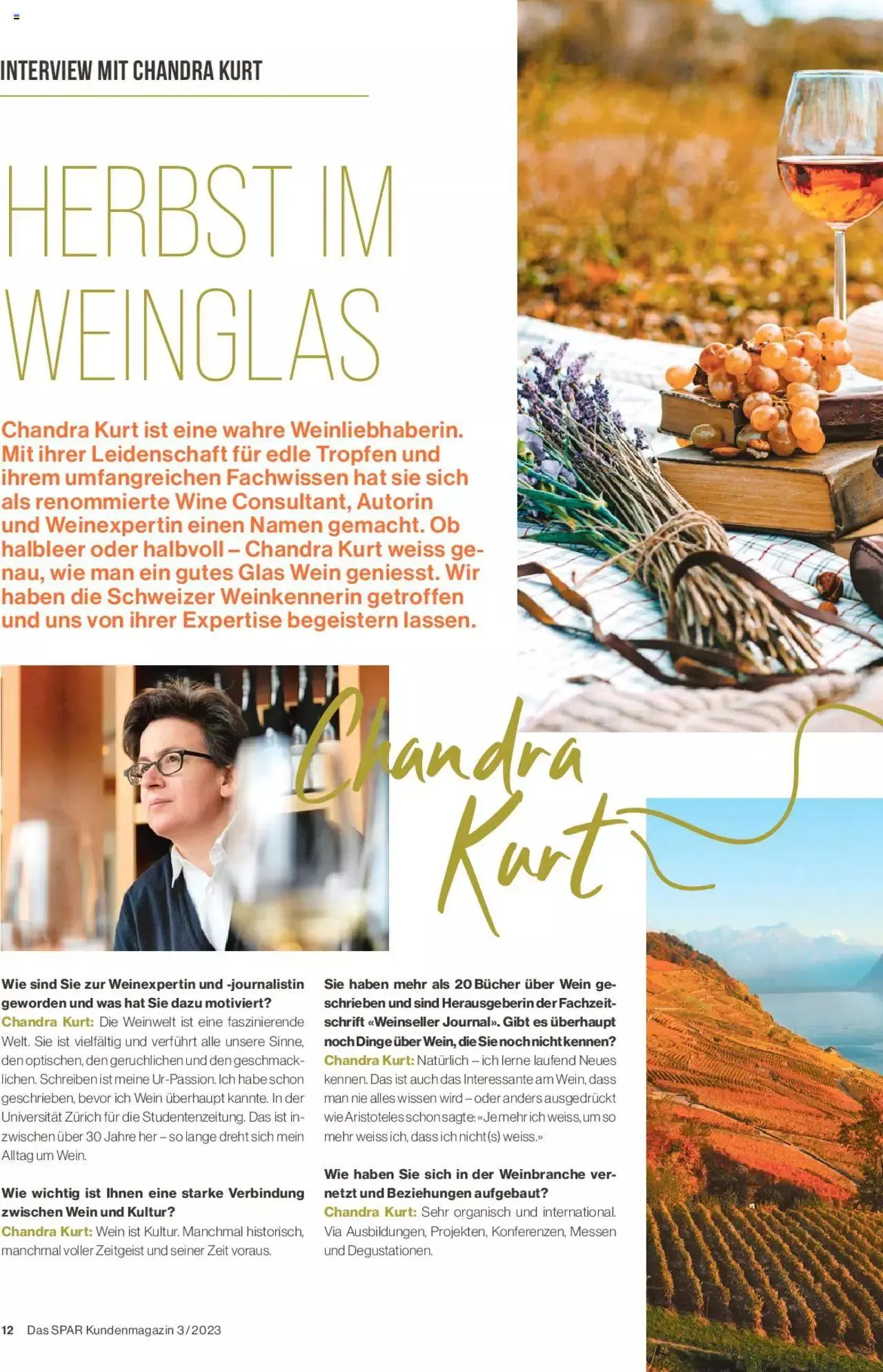 SPAR Kundenmagazin von 22. September bis 31. Dezember 2023 - Prospekt seite  12