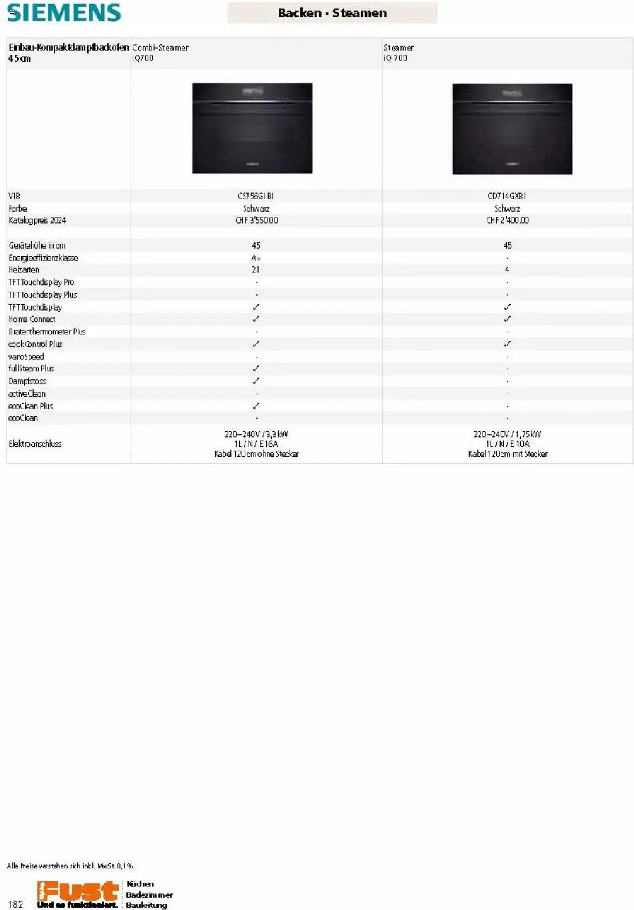 Fust Küchen- und Badezimmerprospekt von 4. März bis 31. Dezember 2024 - Prospekt seite 182