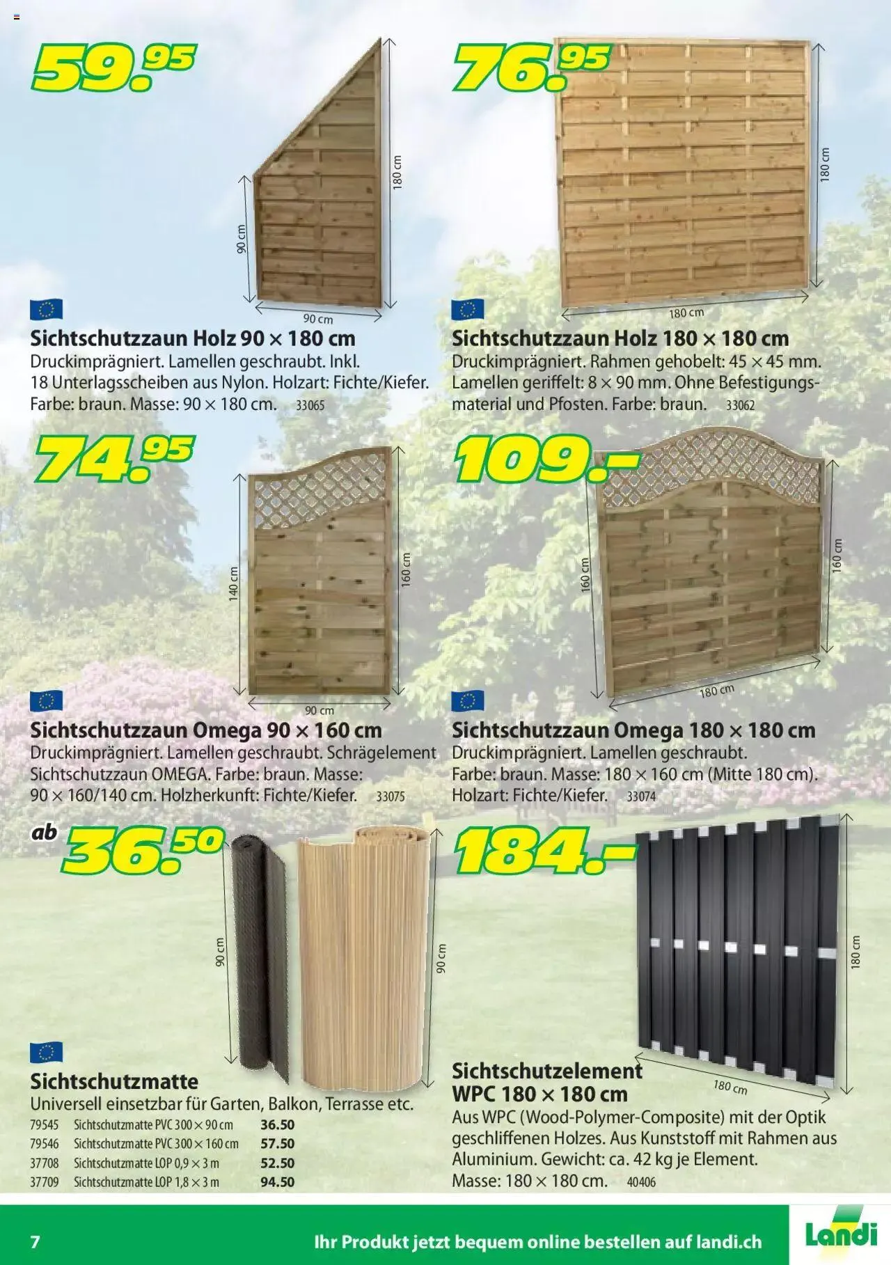 Landi - Gartenhäuser und Gartenholz 2022 von 30. März bis 31. Dezember 2023 - Prospekt seite 7