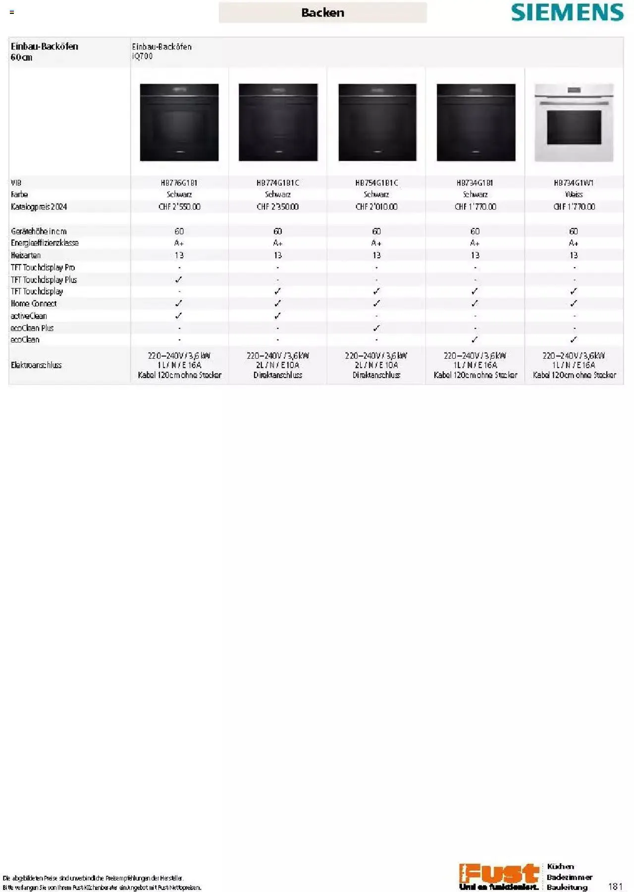 Fust Küchen- und Badezimmerprospekt von 4. März bis 31. Dezember 2024 - Prospekt seite  181