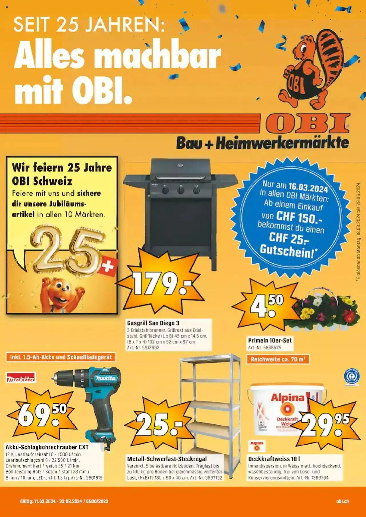 OBI Aktionen von 11. März bis 23. März 2024 - Prospekt seite  
