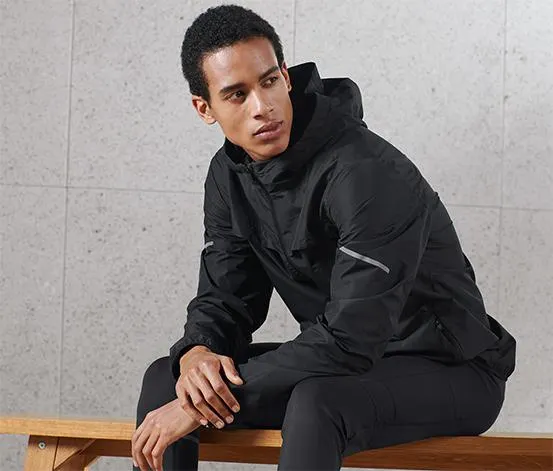 Windprotection-Jacke, schwarz