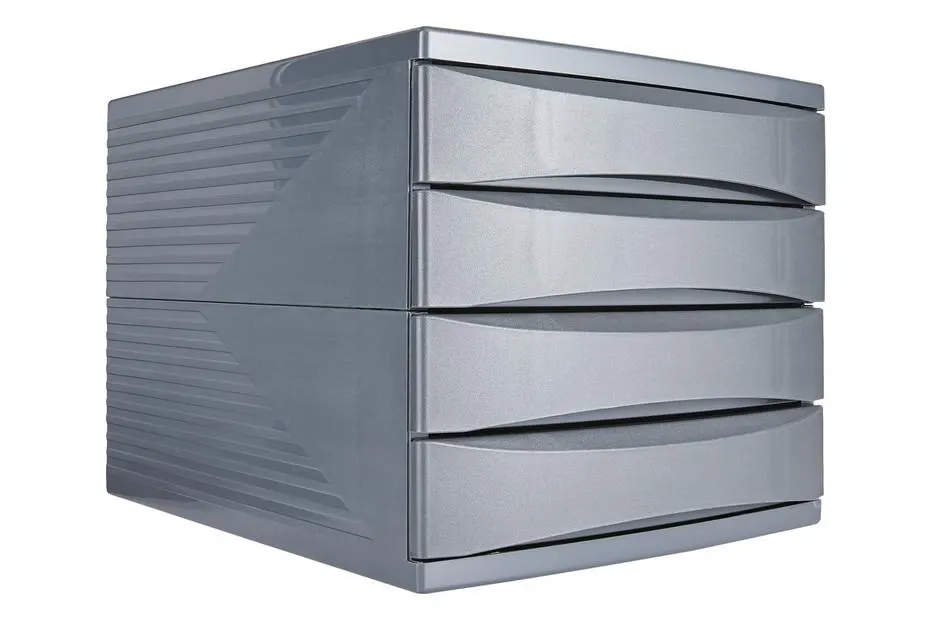 Rotho Bürobox Quadra Anthrazit | 25 × 28 × 36.5 cm