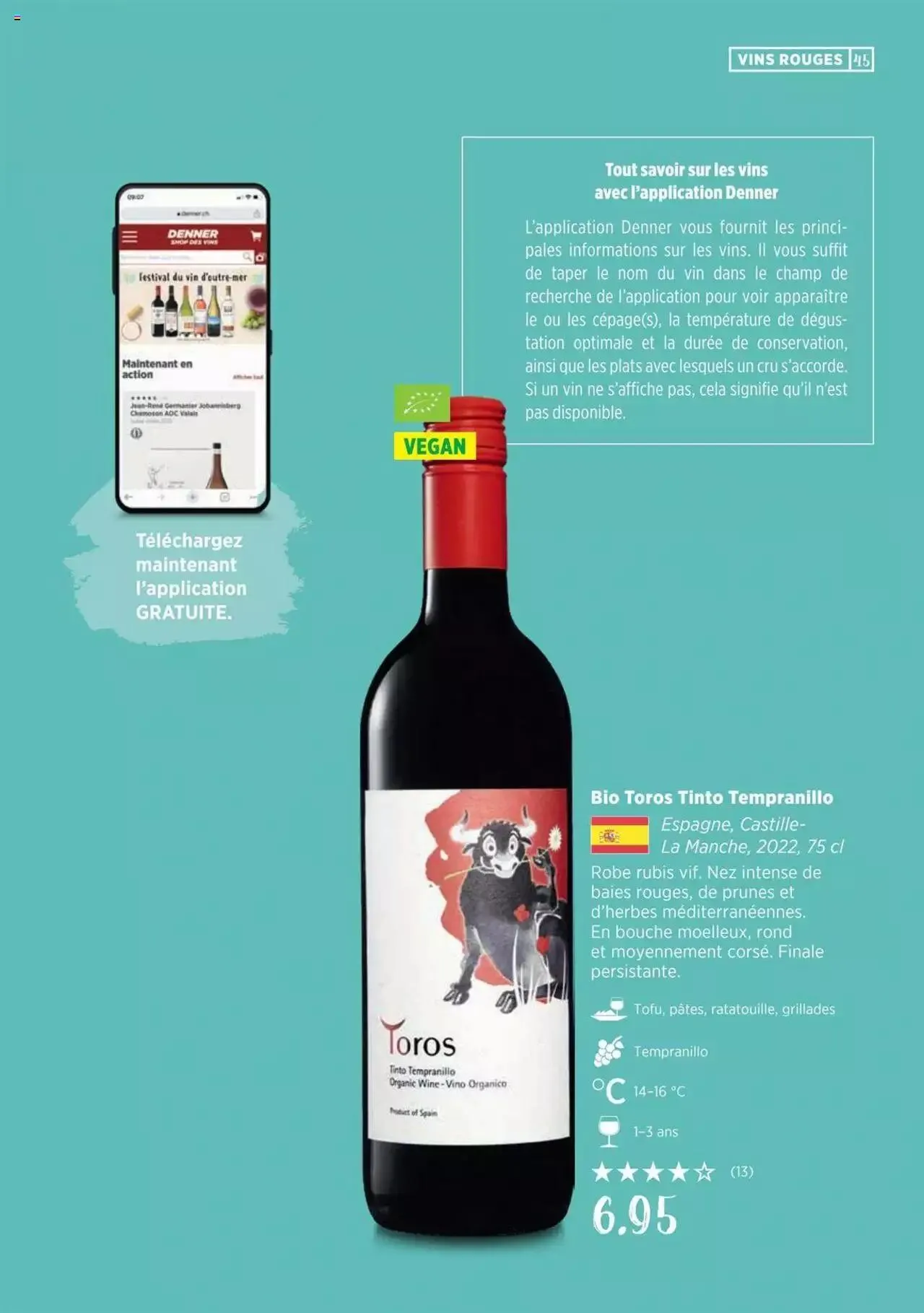 Denner Guide des vins 2023 /2024 FR von 11. September bis 31. Dezember 2024 - Prospekt seite  45