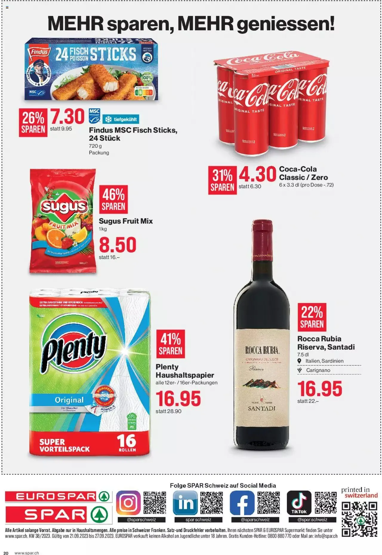 SPAR Aktionen von 21. September bis 27. September 2023 - Prospekt seite 19