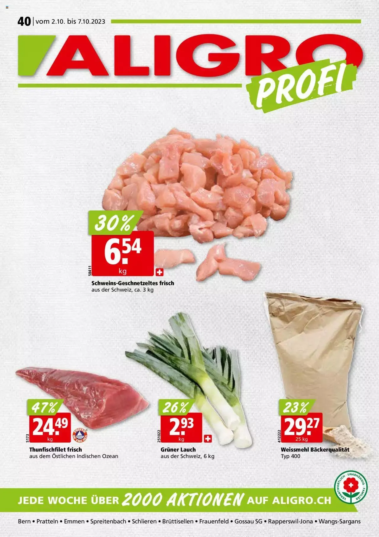 Aligro Aktionen von 2. Oktober bis 7. Oktober 2023 - Prospekt seite 1