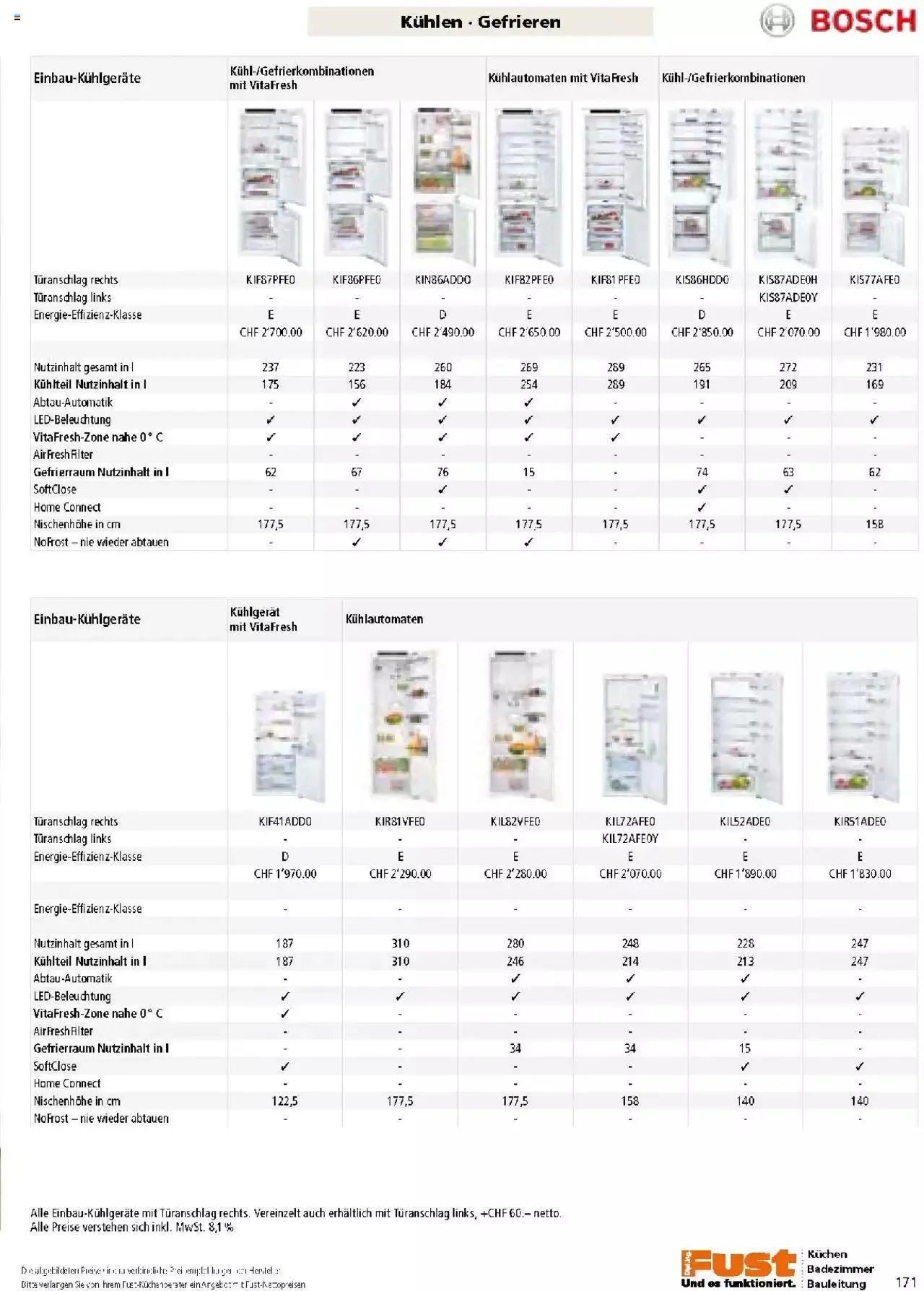 Fust Küchen- und Badezimmerprospekt von 4. März bis 31. Dezember 2024 - Prospekt seite  171