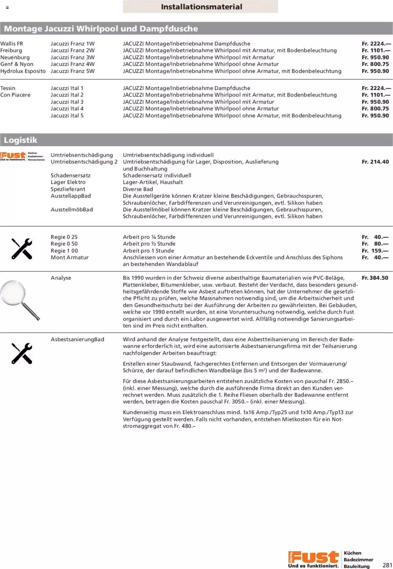 Fust Aktionen Badezimmermagazin von 17. April bis 31. Dezember 2024 - Prospekt seite  281