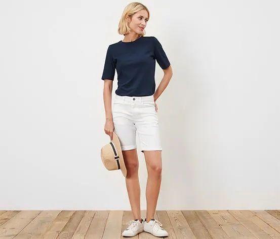 Bermuda Colored Jeans – Fit »Lea«