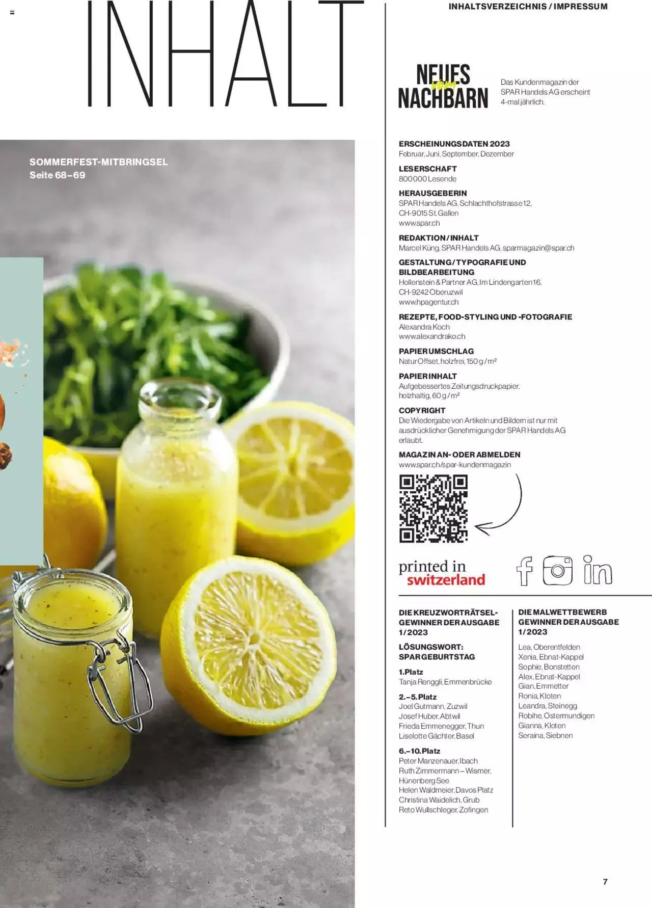 SPAR Kundenmagazin von 31. Mai bis 31. Dezember 2023 - Prospekt seite 7