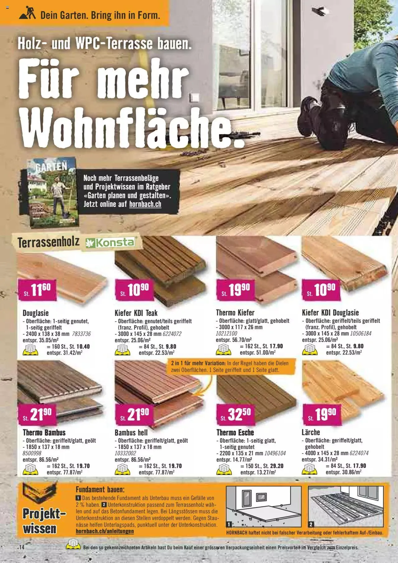 Hornbach Aktionen von 1. Mai bis 31. Dezember 2023 - Prospekt seite 14