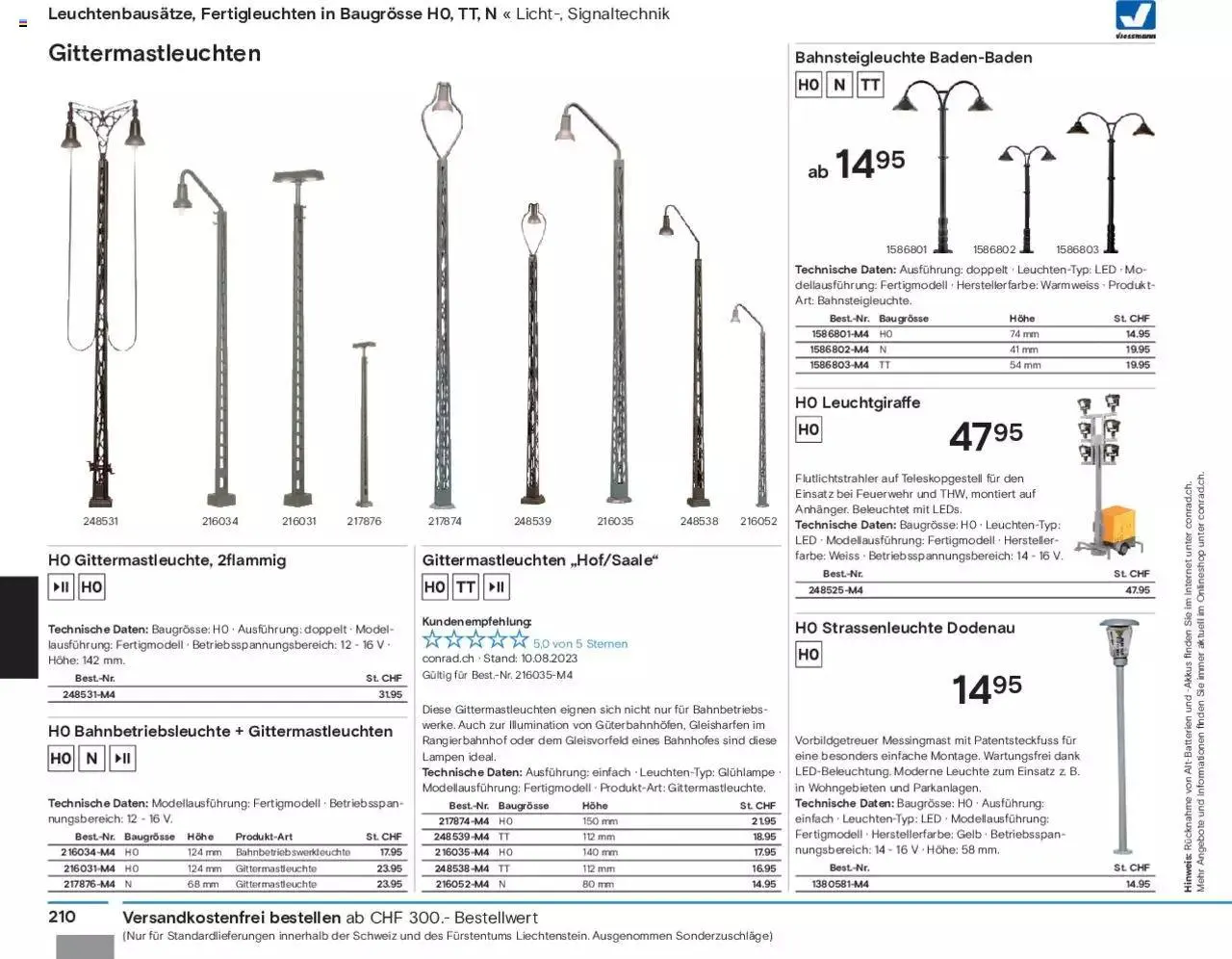 Conrad Modellbahn Katalog 2023/24 von 5. September bis 31. Dezember 2023 - Prospekt seite  212