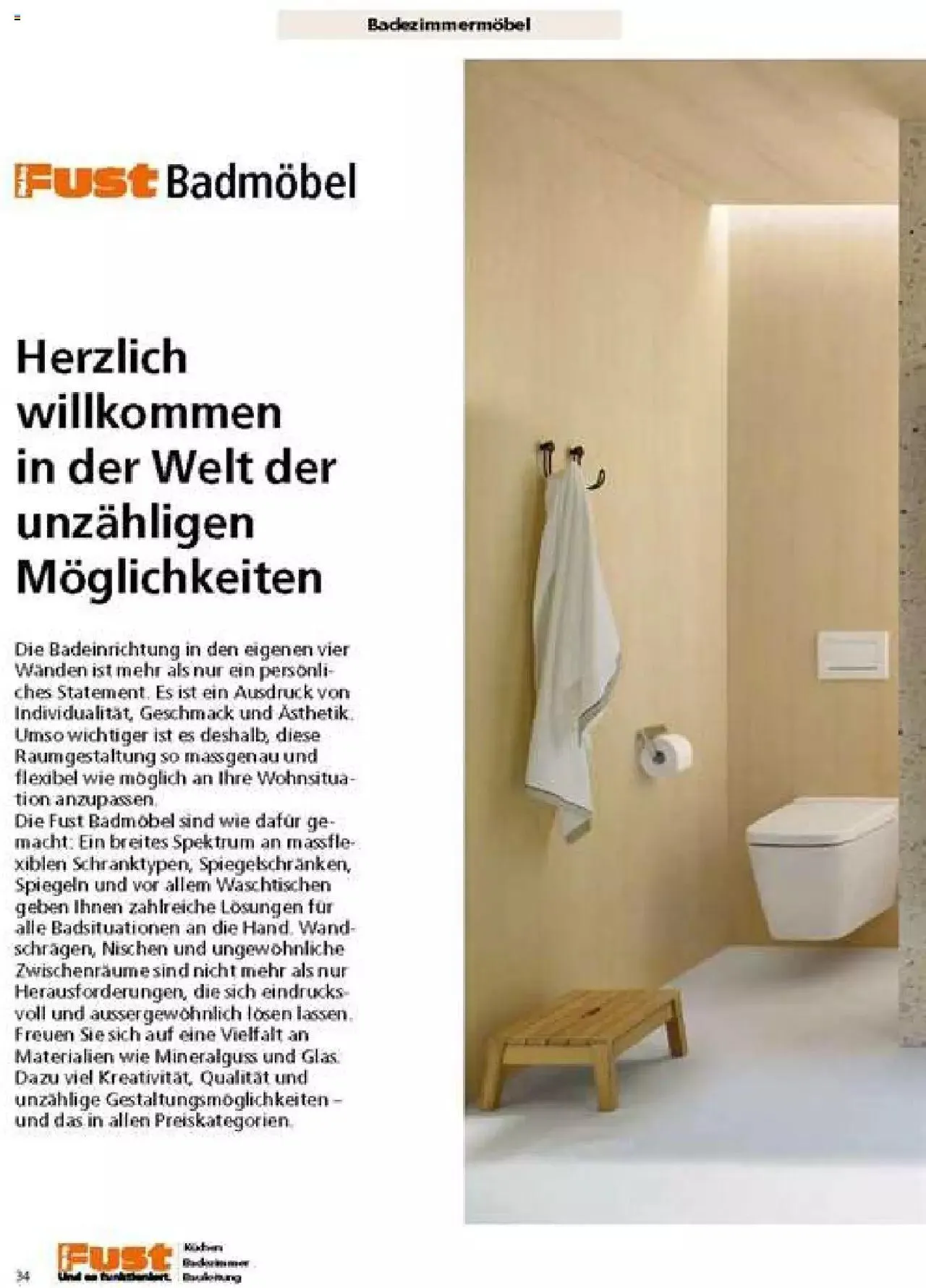 Fust Badezimmermagazin von 17. April bis 31. Dezember 2023 - Prospekt seite  34