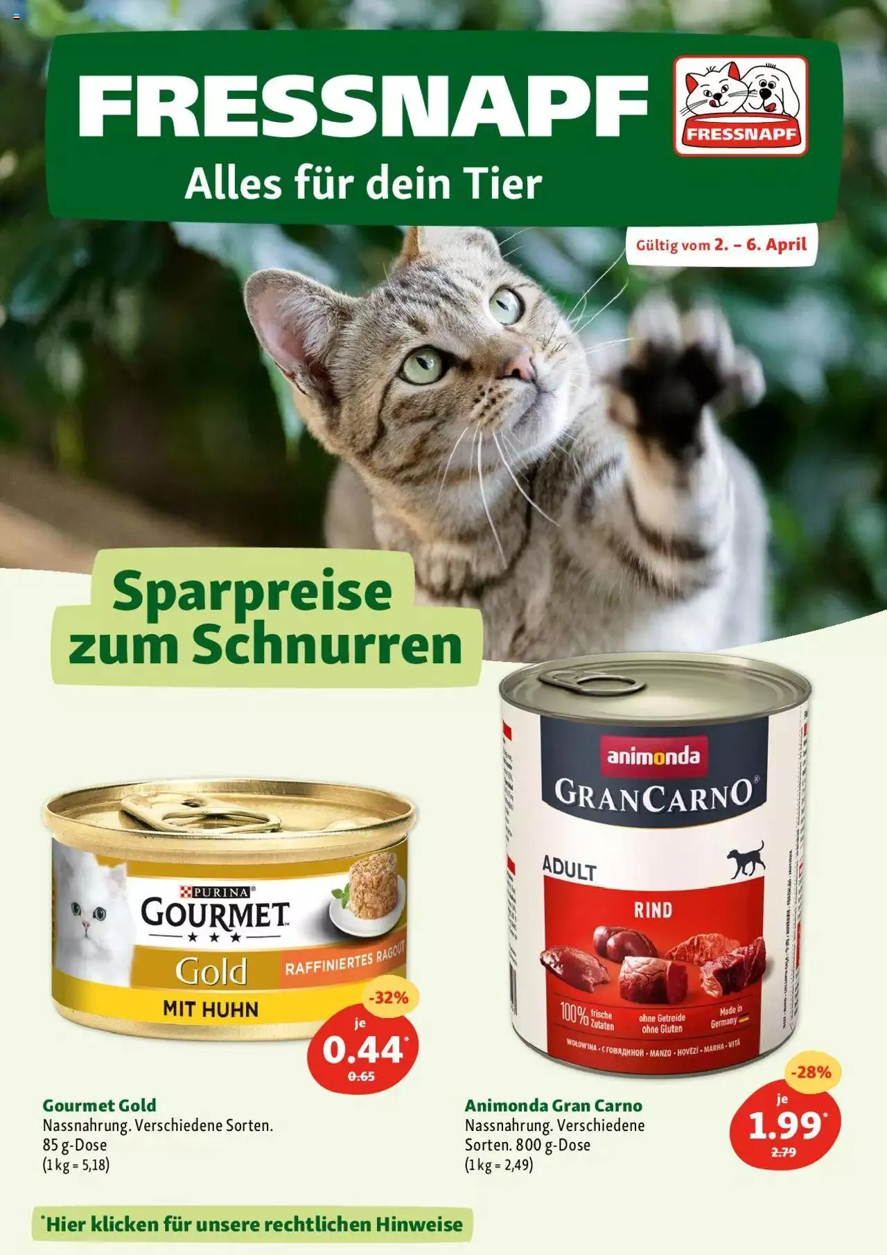 Fressnapf Leaflet von 2. April bis 6. April 2024 - Prospekt seite  1