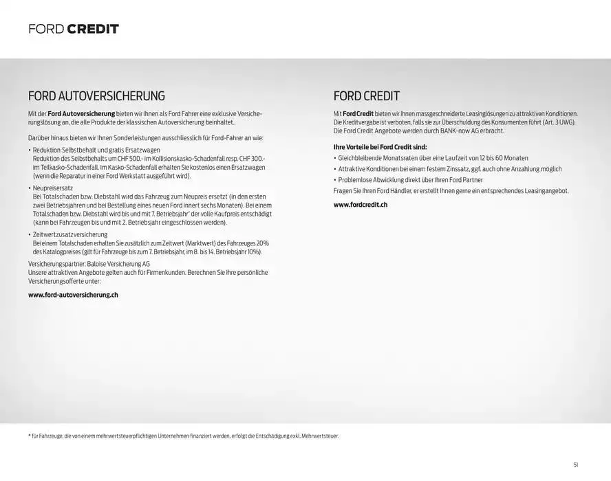 FORD TRANSIT COURIER Technische Daten Preisliste von 12. November bis 12. November 2025 - Prospekt seite  51