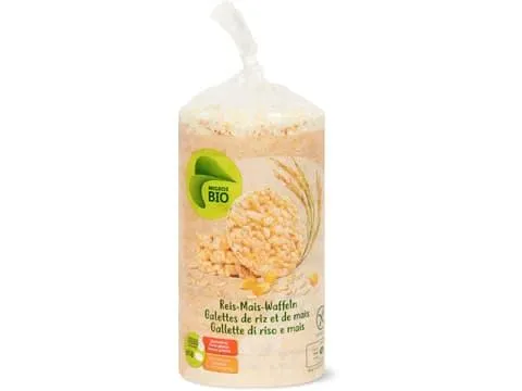 Migros Bio aha! · Reis-Mais Waffeln