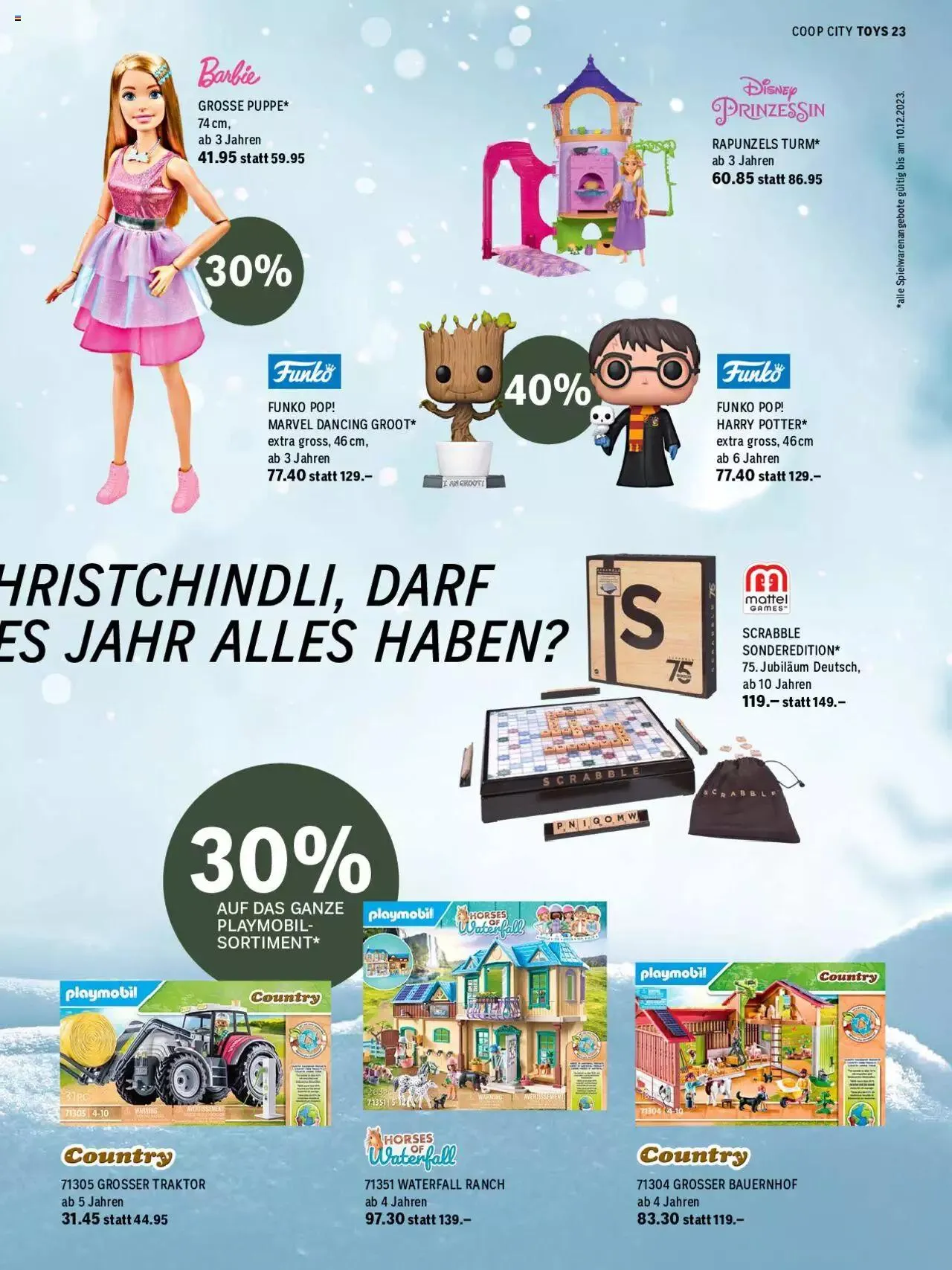 Coop City Aktionen Weihnachten von 28. November bis 17. Dezember 2023 - Prospekt seite 23