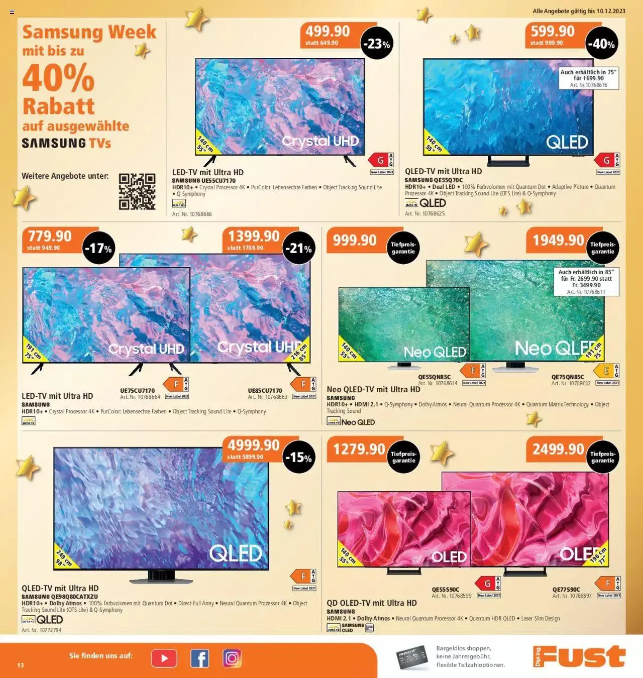 Fust Aktionen von 4. Dezember bis 10. Dezember 2023 - Prospekt seite 13
