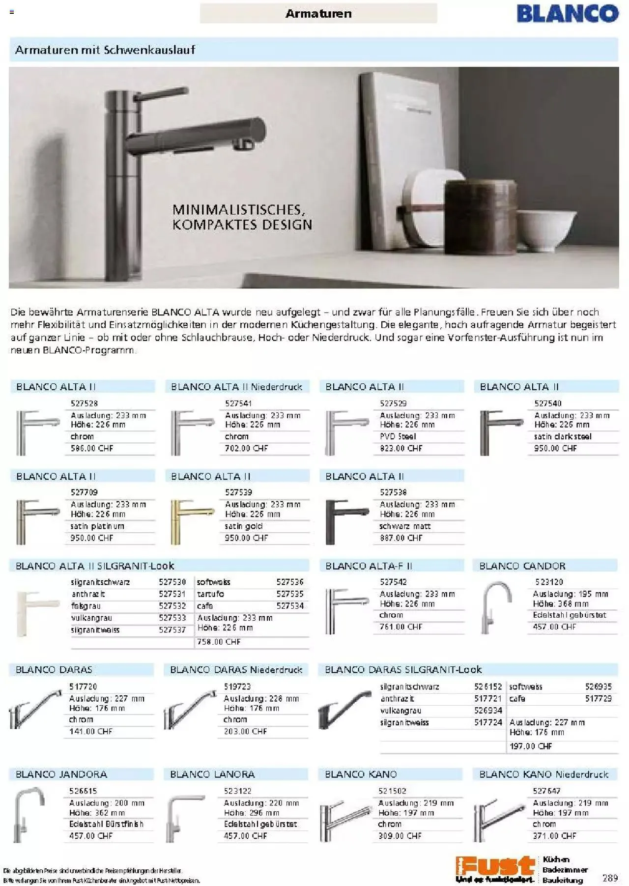Fust Küchen- und Badezimmerprospekt von 4. März bis 31. Dezember 2024 - Prospekt seite 289