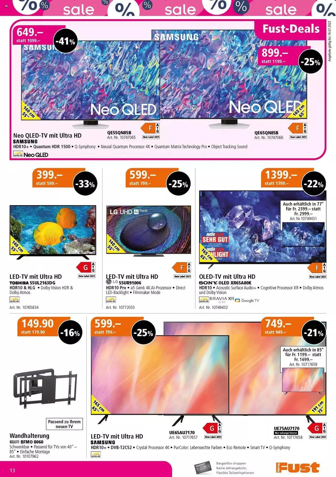 Fust Multimedia Post von 4. Juli bis 23. Juli 2023 - Prospekt seite  13