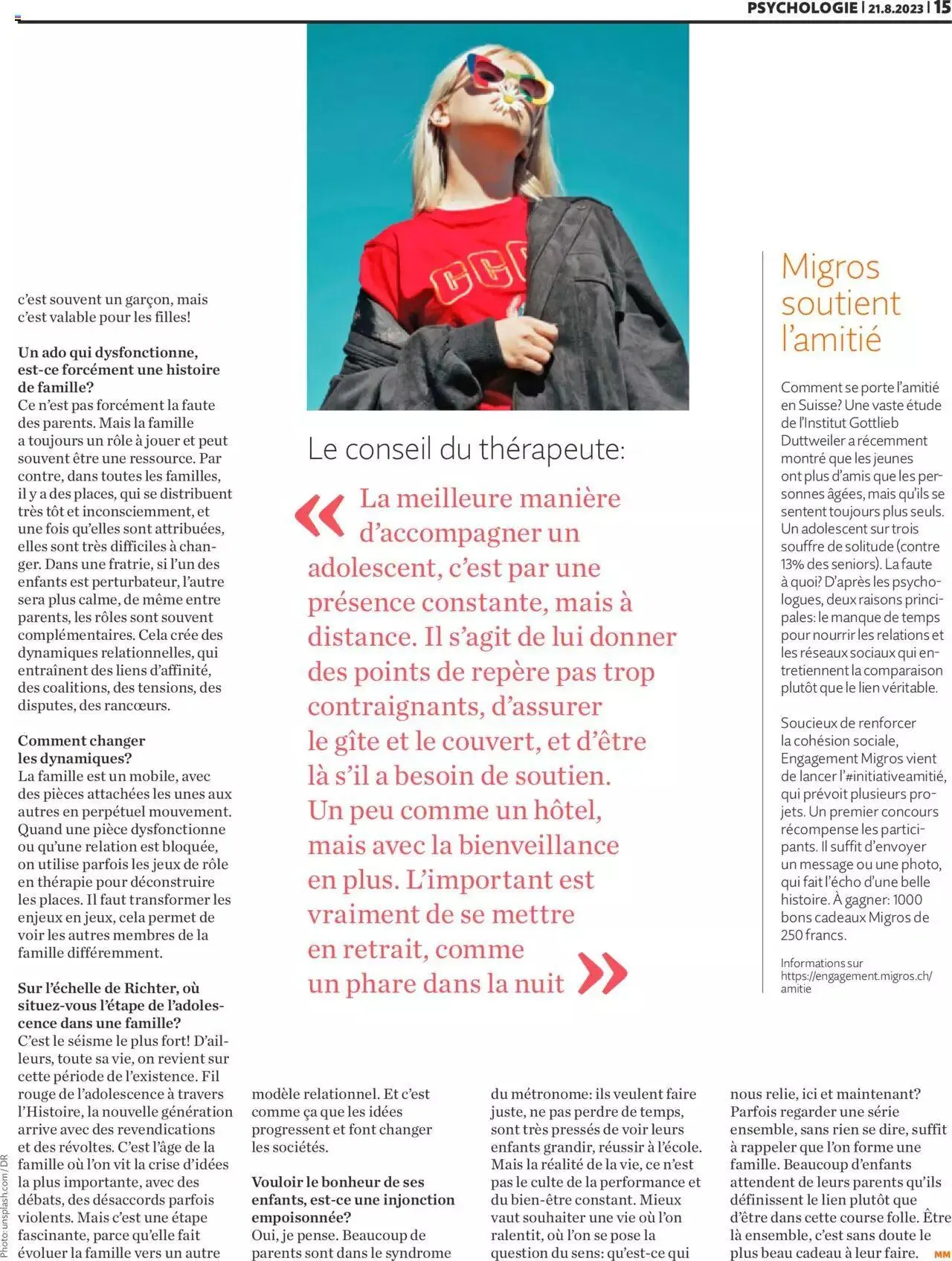 Migros - Magazin FR von 21. August bis 31. Dezember 2023 - Prospekt seite  15