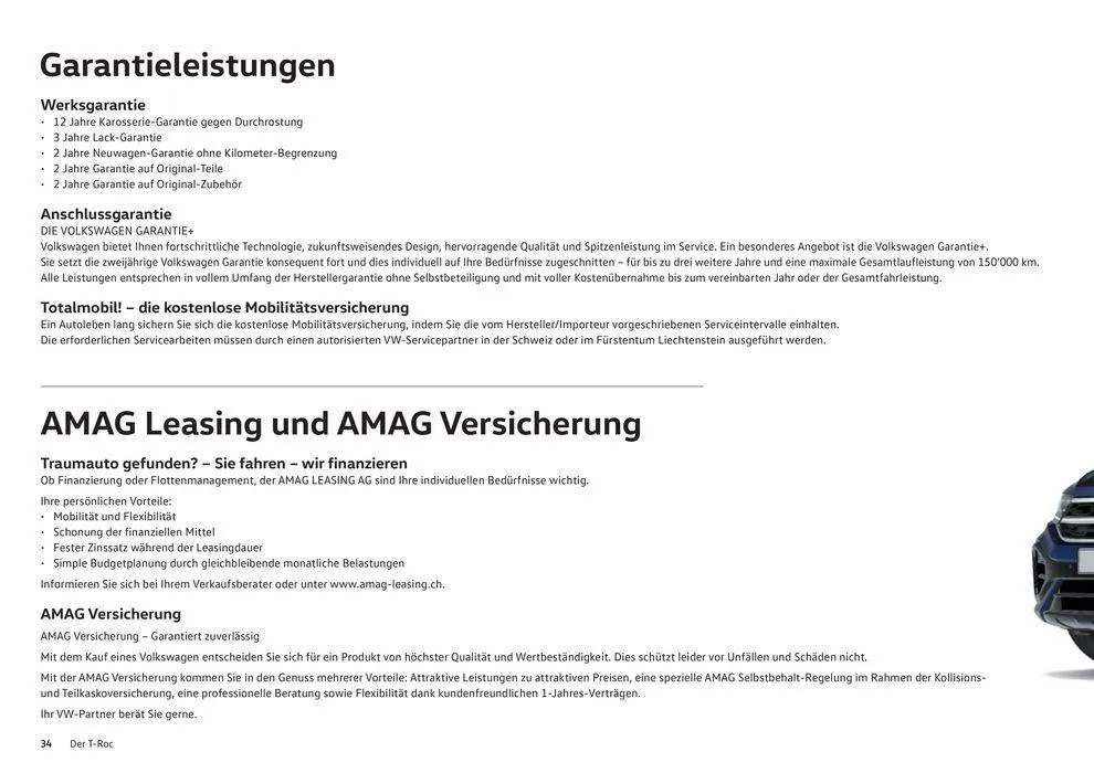 Der T-Roc von 16. Januar bis 31. Dezember 2024 - Prospekt seite  34