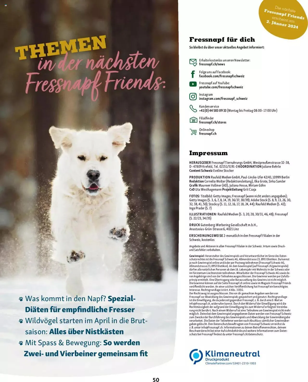 Fressnapf Magazin von 1. November bis 31. Dezember 2023 - Prospekt seite 50