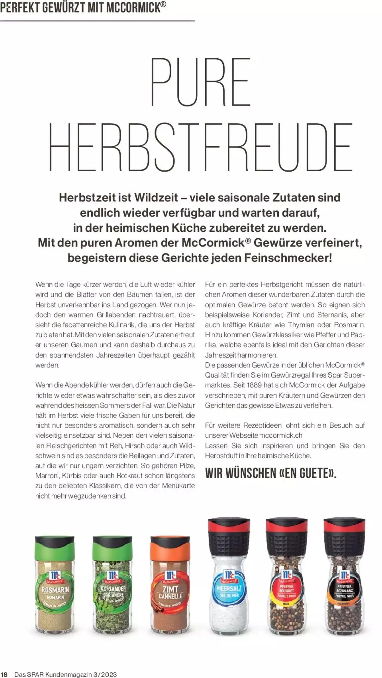 SPAR Kundenmagazin von 22. September bis 31. Dezember 2023 - Prospekt seite  18