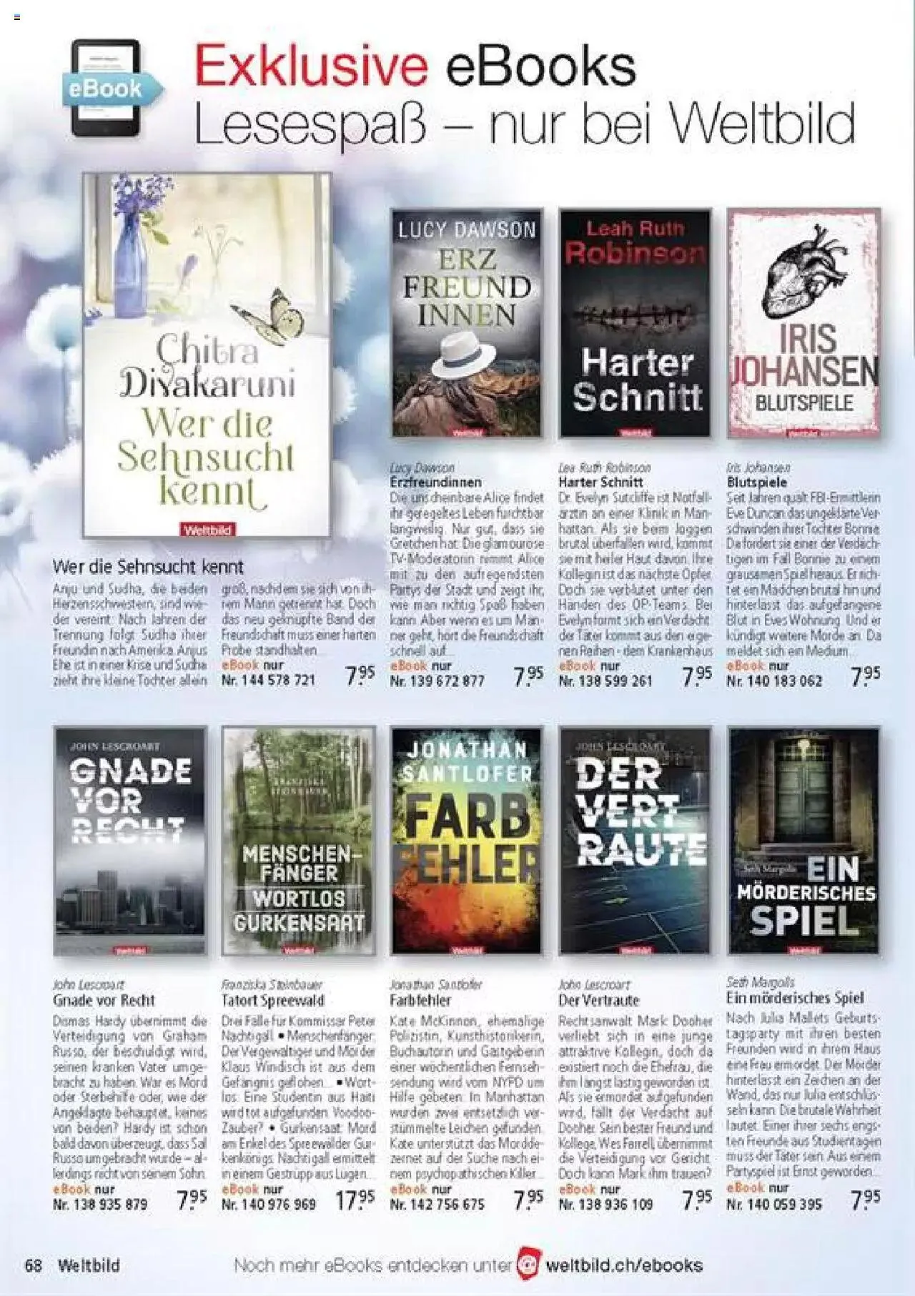 Weltbild - Aktueller Prospekt von 27. Januar bis 31. Dezember 2023 - Prospekt seite  68