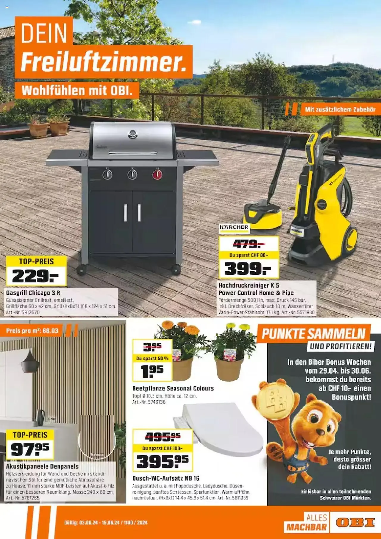 OBI Aktionen von 3. Juni bis 15. Juni 2024 - Prospekt seite  1