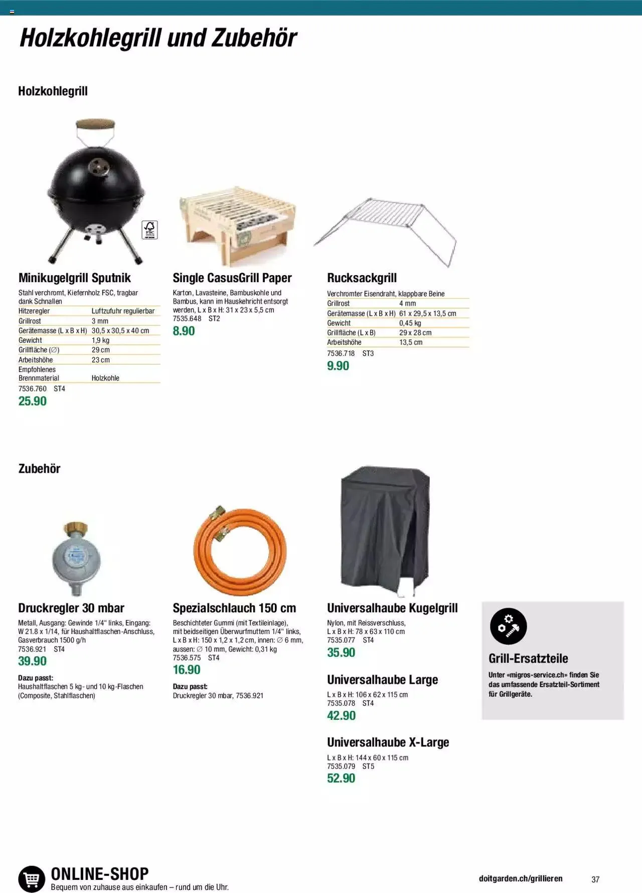 DO IT+GARDEN MIGROS Aktionen Grill von 26. Februar bis 31. Dezember 2024 - Prospekt seite  37