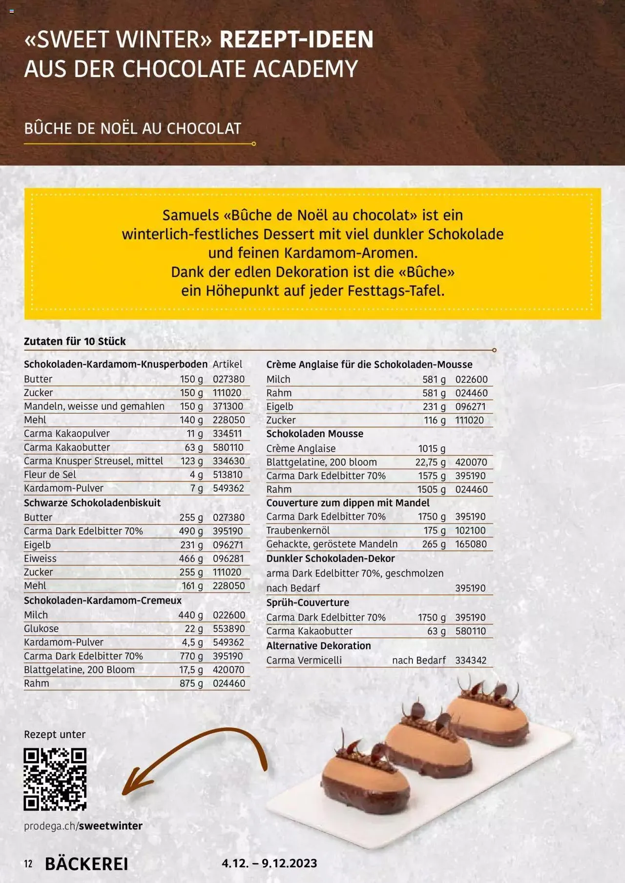 Prodega Aktionen Bäckerei von 4. Dezember bis 9. Dezember 2023 - Prospekt seite  12