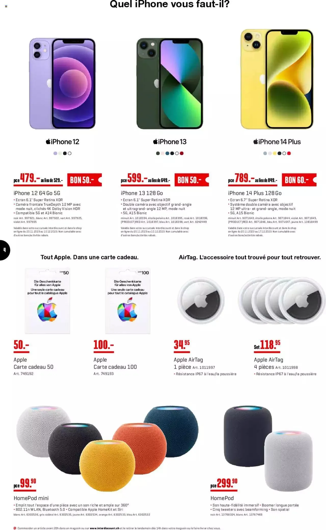 Interdiscount Aktionen FR von 4. Dezember bis 24. Dezember 2023 - Prospekt seite 4
