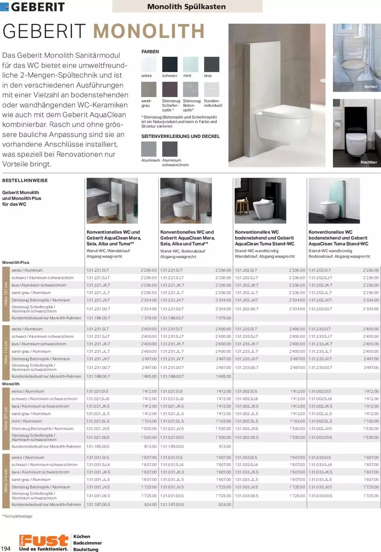 Fust Aktionen Badezimmermagazin von 17. April bis 31. Dezember 2024 - Prospekt seite  194