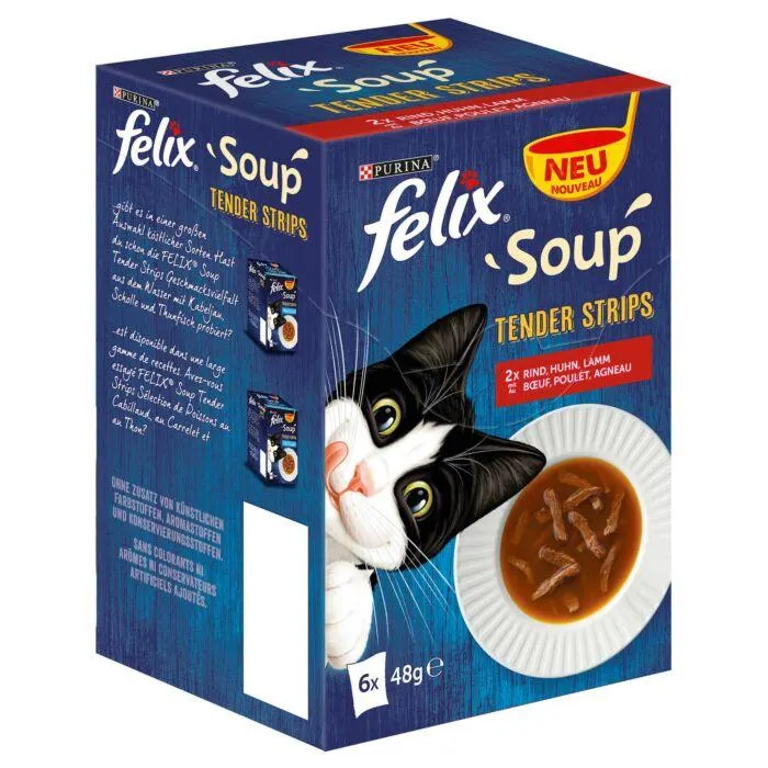 Felix Katzenfutter Soup Strips Fleisch