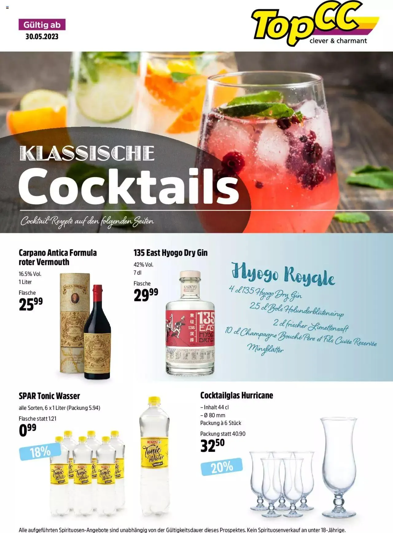 TopCC Aktionen Cocktails von 30. Mai bis 31. Dezember 2023 - Prospekt seite 1