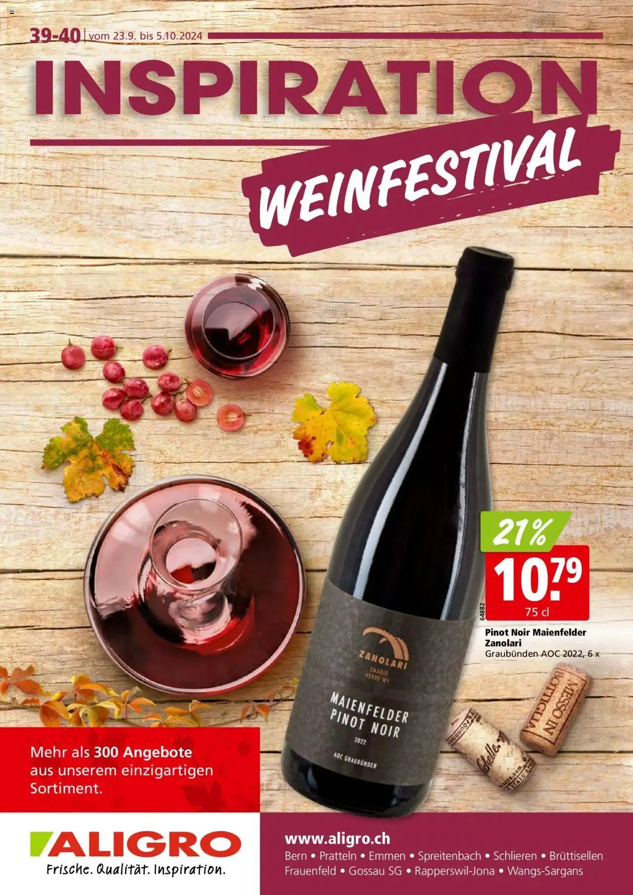 Aligro Aktionen Weinfestival von 23. September bis 5. Oktober 2024 - Prospekt seite  1