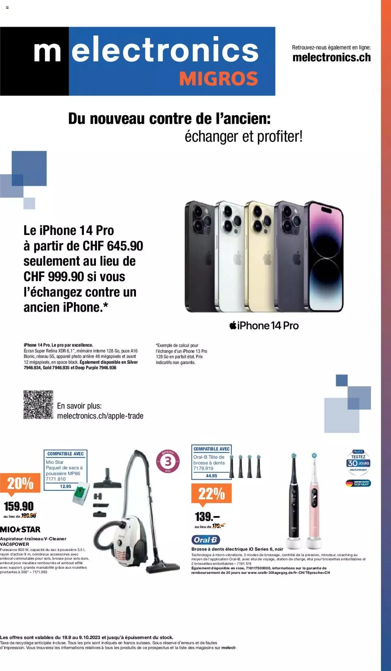 Melectronics - Prospectus von 19. September bis 9. Oktober 2023 - Prospekt seite 1